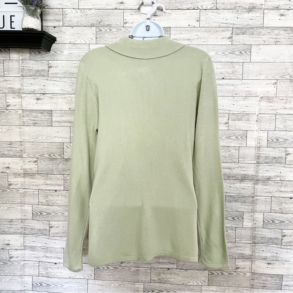 Luxe Mercer Street S Green Zip Sweater – Soft Knit Elevated Basic - Picture 7 of 9